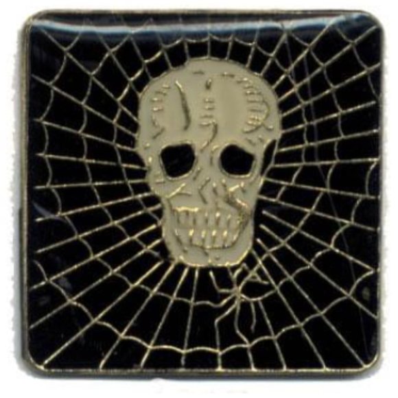 1" Black Back Spiderweb with Skull Spider - Picture 1 of 5